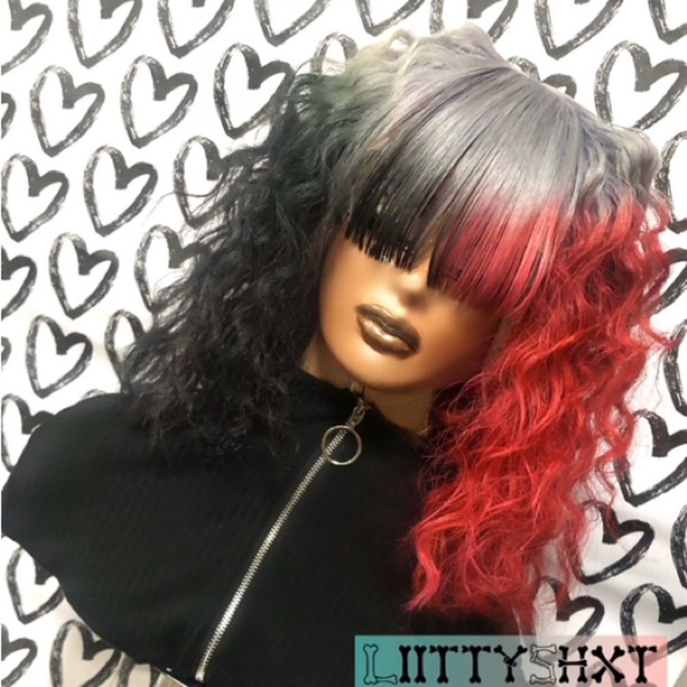 13x4 12inch Custom Lace Front Wig 100% Human Hair In ( StoneFire Gummies)